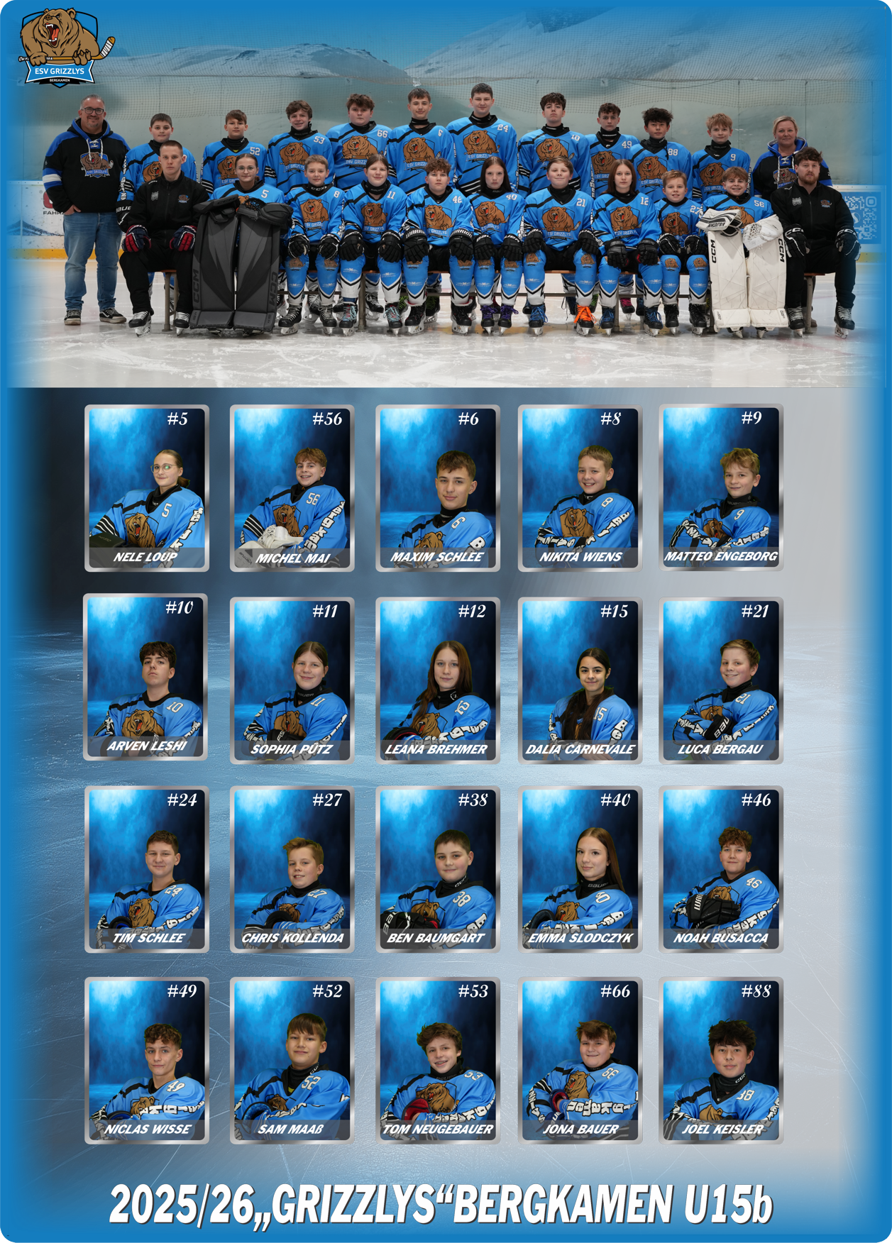 Team-Poster Grizzlys U15b