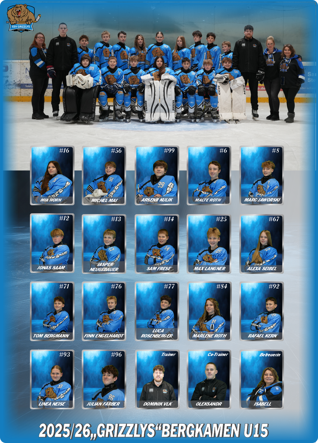 Team-Poster Grizzlys U15a